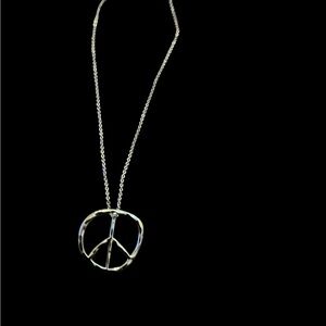 Rae Dunn Fine Silver Plated Peace Pendant Necklace